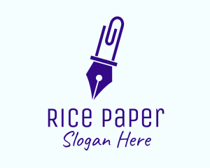 Pen Paper Clip logo design