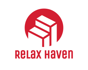 Red Building Stairs logo