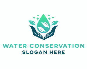 Hand Water Droplet logo