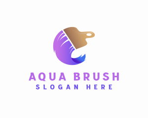 Modern Art Paintbrush logo design