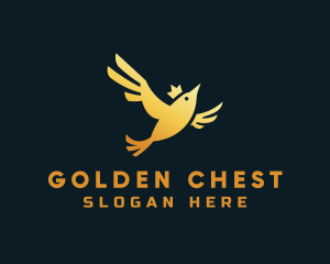 Gold Bird Crown logo design