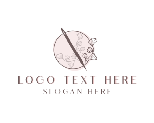 Floral Sewing Needle logo