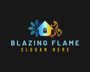 Snowflake Flame House logo design