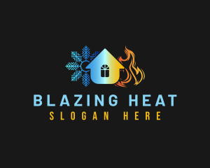 Snowflake Flame House logo design