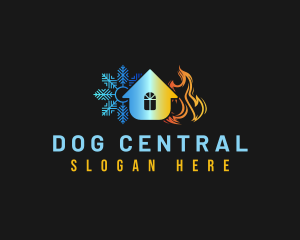 Snowflake Flame House logo design