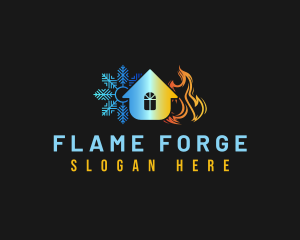 Snowflake Flame House logo design