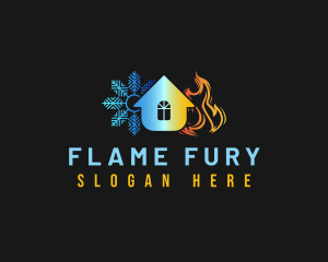 Snowflake Flame House logo design