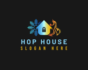 Snowflake Flame House logo design