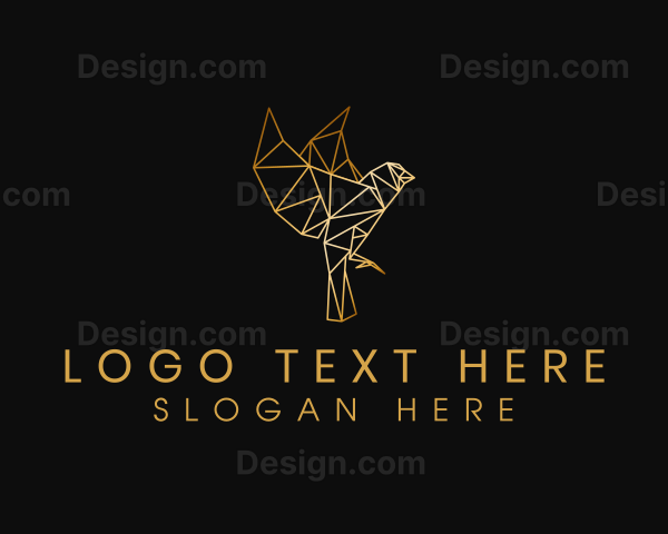 Geometric Gold Bird Logo