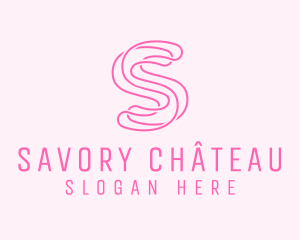 Pink Spa Letter S logo design