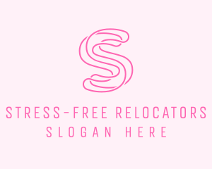 Pink Spa Letter S logo design