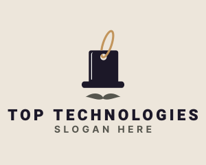 Mustache Top Hat Tag logo