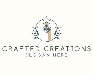 Candlelight Wreath Candle logo design