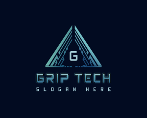 Digital Pyramid Triangle logo design