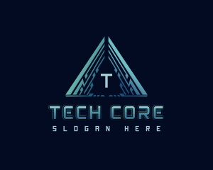 Digital Pyramid Triangle logo design