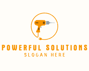 Power Drill Renovation Tool logo design