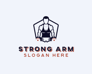 Muscular Strong Man logo design