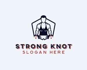 Muscular Strong Man logo design