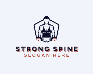 Muscular Strong Man logo design