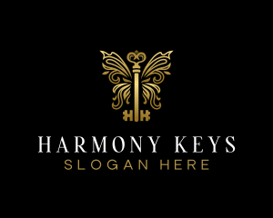 Butterfly Wings Key logo design