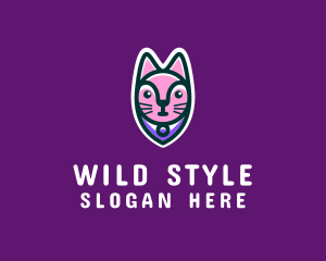 Cat Bandana Badge logo design