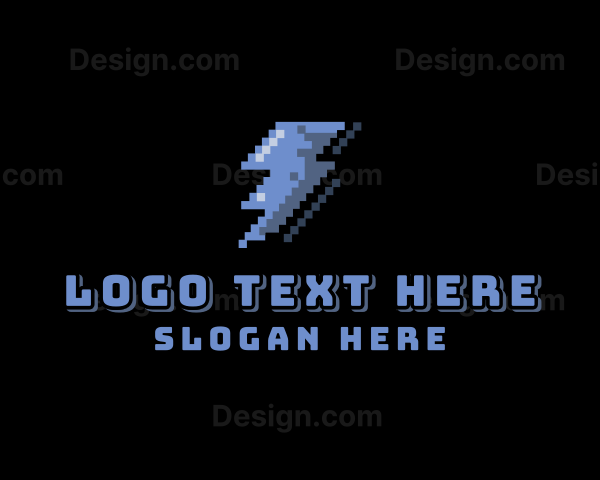 Pixelated Lightning Arcade Logo