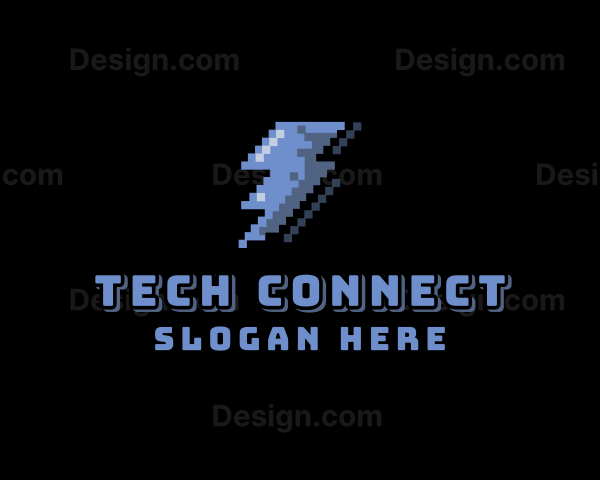 Pixelated Lightning Arcade Logo