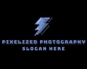 Pixelated Lightning Arcade logo design