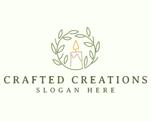 Wreath Candle Light logo design