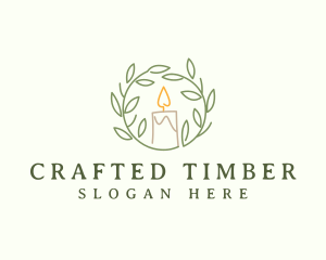 Wreath Candle Light logo design