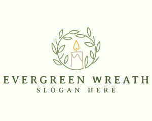 Wreath Candle Light logo design