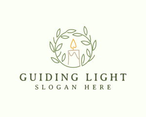 Wreath Candle Light logo design