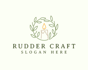 Wreath Candle Light logo design