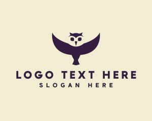 Purple Minimalist Owl Logo