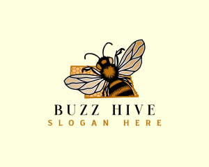 Honeybee Nebraska Insect logo design