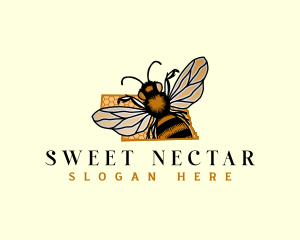 Honeybee Nebraska Insect logo design