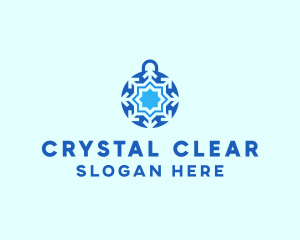 Crystal Ball Snowflake logo design