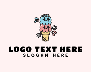 Sweet Ice Cream Cartoon logo