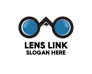 Mountain Binocular Lens logo design