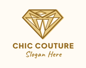 Golden Diamond Gem logo design