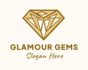 Golden Diamond Gem logo design