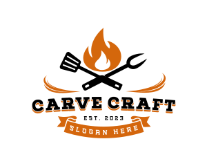 Flame Grill BBQ logo design