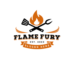 Flame Grill BBQ logo design