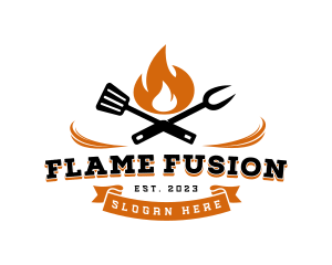 Flame Grill BBQ logo design