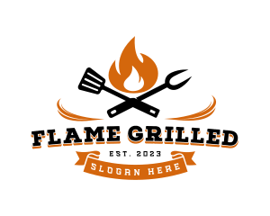 Flame Grill BBQ logo design