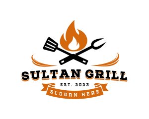 Flame Grill BBQ logo design