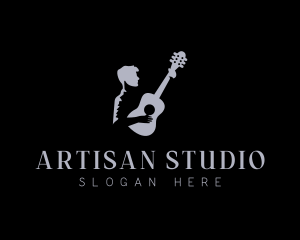 Performer Guitar Musician logo design