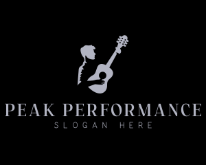 Performer Guitar Musician logo design