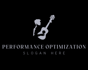 Performer Guitar Musician logo design