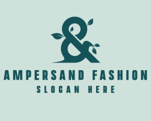 Leaf Ampersand Symbol logo design